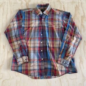 Vintage Colours By Alexander Julian Shirt Mens Large Plaid Long Sleeve Button Up